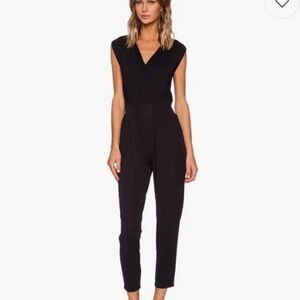 Bailey 44 black faux wrap tank cropped leg jumpsuit size medium